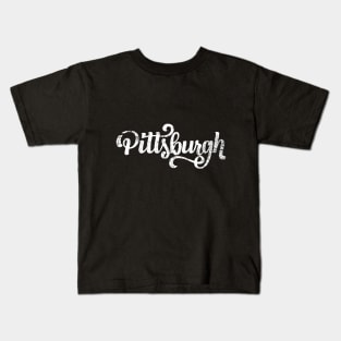 Pittsburgh Distressed Script Kids T-Shirt